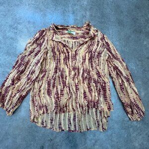 Maroon and beige shirt